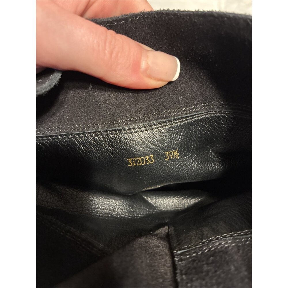 Prada Authentic Solid Black Suede Leather Wedge H… - image 7